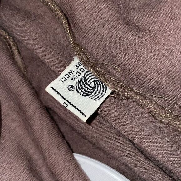 Vintage 70s 80s turtle neck mock long sleeve autumn brown wool dress modest - Picture 10 of 11